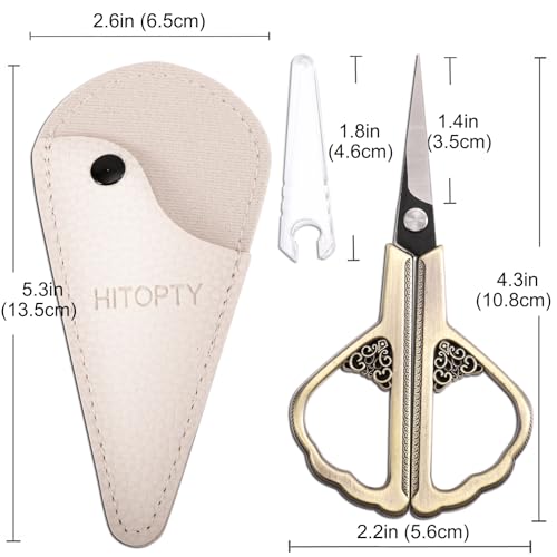 Precision Detail Scissors, Little Sharp Sewing Scissor with Sheath - color: Bronze