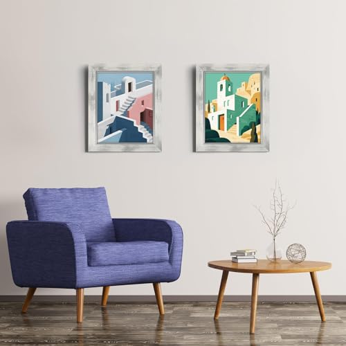 XUANLUO 8x10 Picture Frames Set of 4,Rustic Retro Photo Frame(White) - color: White-4pcs, size: 8 x 10 inch