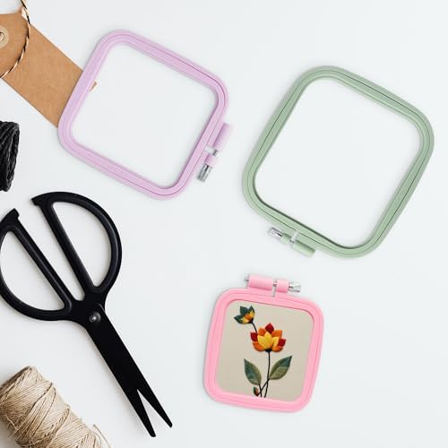 Marvexi 3Pcs Square Plastic Embroidery Hoops - size: 3Pcs