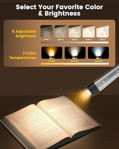 Glocusent Neck Light with Timer, 100 Hours Book Light for Bedtime Reading - color: Gray