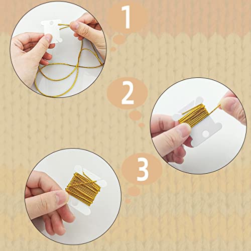 120 Pieces Plastic Floss Bobbins for Cross Stitch Embroidery Cotton Thread Embroidery Floss Cross Stitch Threads Craft DIY Sewing Storage Winding Thread Organizer Holder Embroidery DIY Cards (White) - color: Plastic Floss Bobbins