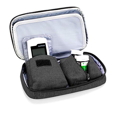 LLUXJA Diabetic Supplies Travel Case, Black - color: Black