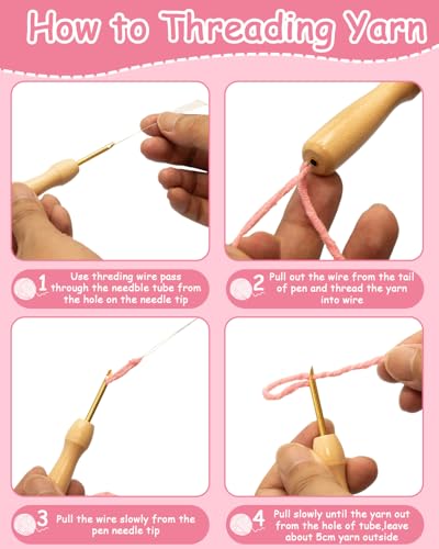 Punch Needle Kit for Beginners Adults Kids, 6 Pattern Embroidery DIY Kits