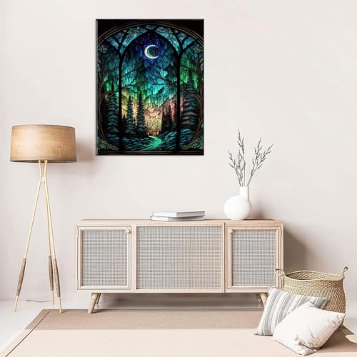 WUSARPLY Starry Night Stamped Cross Stitch Kits for Beginners Adults - color: J071