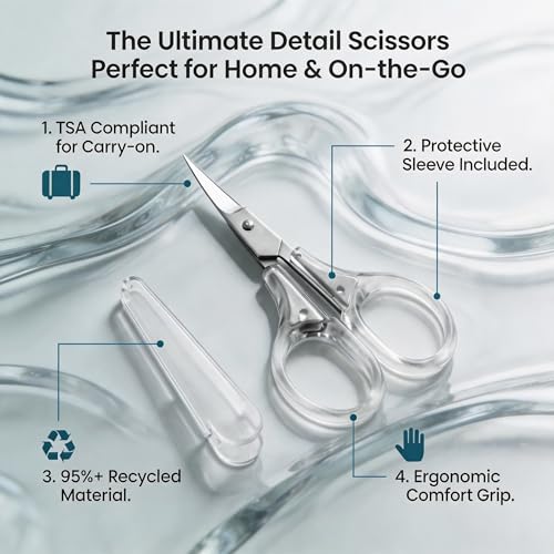 PAFASON Small Travel Embroidery Craft Scissors Set Straight Curved Tip - style: Contemporary