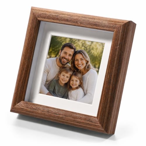4x4 Small Shadow Box Picture Frame Display Case Tabletop Wall,3-Pack Brown - color: 3pcs brown