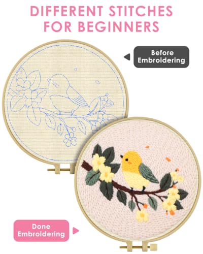 TINDTOP Punch Needle Kits, DIY Punch Embroidery Kits - color: Set B
