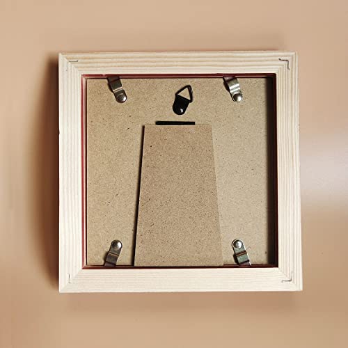 5x5 Picture Frames RED Solid Wood Frame, Plastic Panel (Film Needs to be Removed) Table or Wall.Front Window Opening 4.5x4.5 inch. - color: Red, size: 5x5