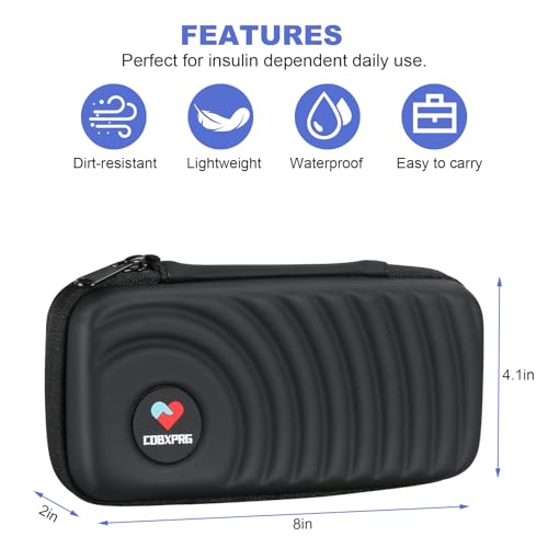 CDBXPRG Insulin Cooler Travel Case, 2 Ice Pack TSA Approved Black - color: Black