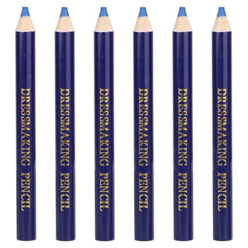6pcs Fabric Markers for Sewing Pen, Water Soluble Tailors Chalk (Blue) - color: Blue