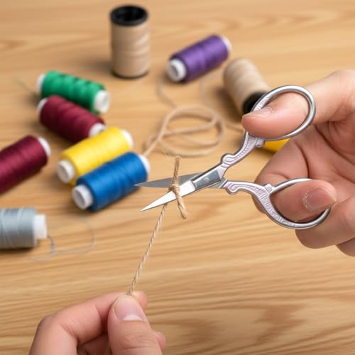 Sewing Embroidery Scissors, 3.6 inch Embroidery Scissors With Cover, Mini Scissor in a Pouch, Sharp Embroiderys Crochet Scissor Stainless Steel Sharp Tip Sewing for Needlework Arts & Crafts DIY Tools