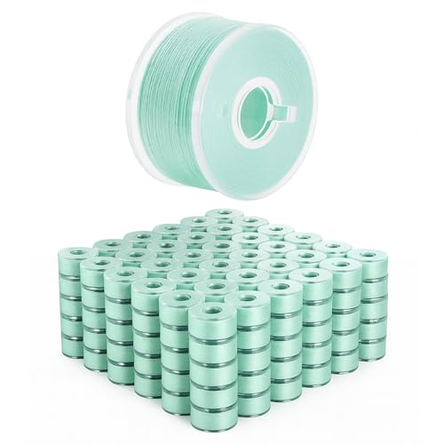 Mandala Crafts Aqua 15J SA156 Prefilled Bobbin Thread, 144 PCs - color: Aqua, size: Size A 144 X 142 Yards