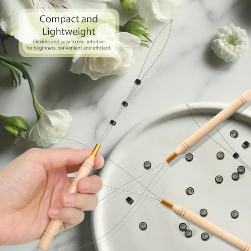 Hair Extension Loop Needle Threader Set - 5PCS Premium Quality Tools for Hair and Feather Extensions （9.2 inch）
