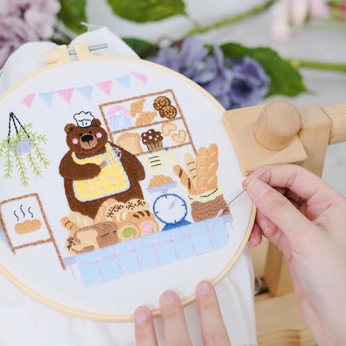 HAND U JOURNEY Embroidery Kit, 3Pcs,7.8" Original Cartoon Design - color: Carton Design