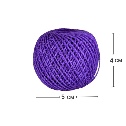 KGS Crochet Thread Cotton Yarn Balls | Size 8 | 10 Balls | 10 Grams Each Ball | Total 100 Grams of Pearl Cotton Thread for Crocheting, Cross Stitch, Needlepoint Hand Embroidery (Violet) - color: Violet