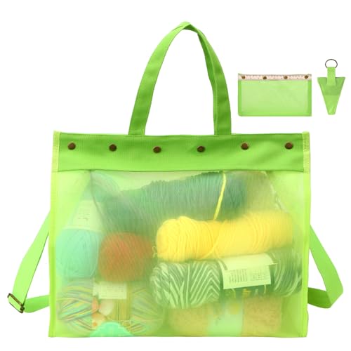 Knitting Bag Large Yarn Storage Organizer,Crochet Bags and Totes(Green) - color: Green