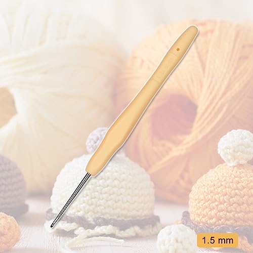 QLRFFLJOY 1.5mm Crochet Hook Small Size Crochet Hooks Lace Crochet Needle Embroidery Thread Knitting Weaving Tool DIY Lace Yarn Crochet Needles (1.5 mm) - size: 1.5 mm