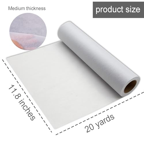 QIDIWIN Iron-On Non-Woven Fusible Interfacing - No-Sew Fabric Structure Support & Stability Ideal for DIY Sewing Quilting Embroidery Crafts, Medium & Lightweight Options (MediumWeight, White) - color: MediumWeight, White