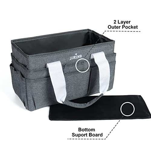 JJRING Craft Organizer Tote Bag Art Storage Caddy Grey - color: Grey, size: Small