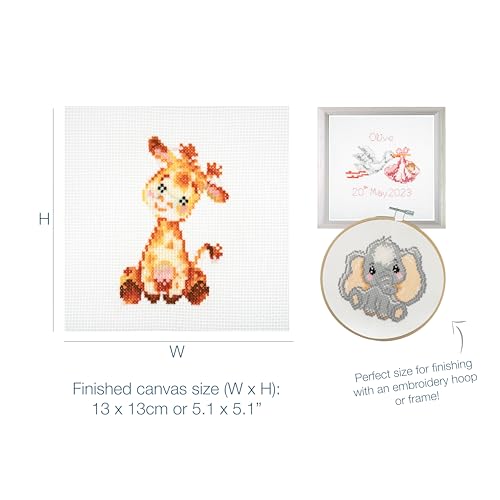 Trimits 3PK Cross Stitch Bundle – Counted Embroidery Kit, Beginner & All Level Starter Set, Complete with Instructions & Thread Children Wall Home DIY Décor –13x13cm– New Baby Boy & Girl Birth Sampler - style: New Baby Boy & Girl Birth Sampler