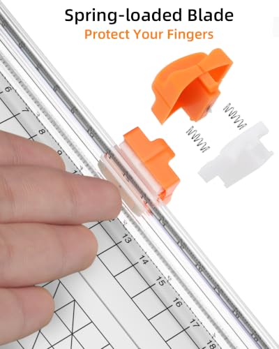 Firbon A5 Paper Cutter, Small Straight Paper Trimmer with Side Ruler - color: A5-white