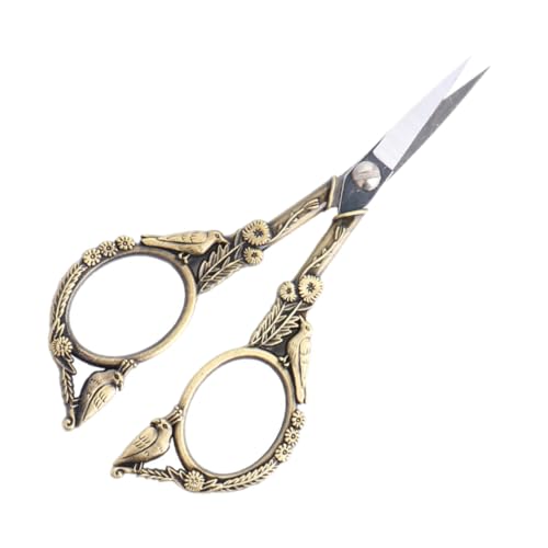 minkissy Stainless Steel Bird Scissors 4.72 in Fine Tip Small Scissors for Eyebrow Beard Eyelash Trimming Embroidery Sewing Craft Home Use Cutter