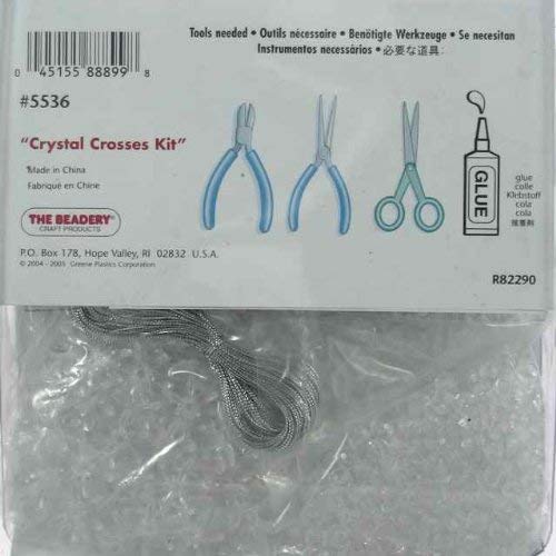 Beadery Holiday Beaded Ornament Kit, Crystal Crosses, 1.25-Inch, Makes 24 (BOK-5536)