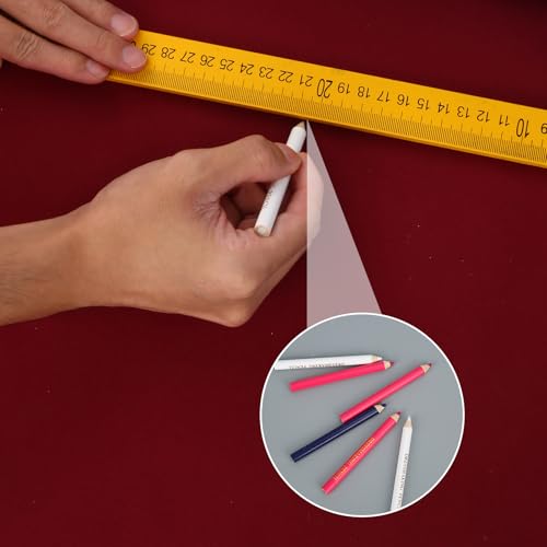 12pcs Fabric Pencil for Sewing, Sewing Washable Pencil (Blue, Pink, White) - color: Blue, Red, White