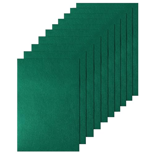 HaoFeiJH 10 Pcs Green Felt Sheets, A4 8x12 Inch Felt Fabric for Crafts - color: Green-3