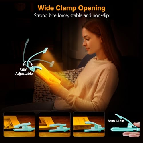 Gritin 19 LED Rechargeable Book Light for Reading in Bed - color: Blue