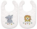 Design Works Crafts Janlynn Stamped for Cross Stitch Baby Bib Kit, in The Jungle