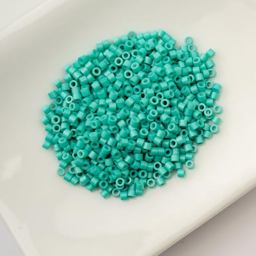 John Bead 25g Cylin Beads Opaque Turquoise Green 11/0 Glass Cylindrical Seed Beads for Jewelry Bracelets Necklaces Earrings Making Embroidery - color: Opaque Turquoise Green