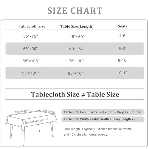 Alsoo Rectangle Tablecloth 55" x 106", Farmhouse Linen Style Table Cloth with Brown Fern Embroidery & Tassels, Heavy Weight Wrinkle & Spill Resistant Table Cover for Dining Kitchen - color: Brown Ferns, size: 106" x 55" (Rectangular)
