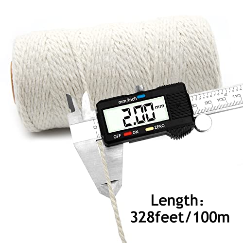 Anvin 984 Feet Cotton Twine Natural Jute Twine Packing Twines Bakers Twine Beige Twine Wrapping Butchers Baking Arts and Crafts Gardening(Pack of 3, 10 Ply 2mm Thick) - color: Beige