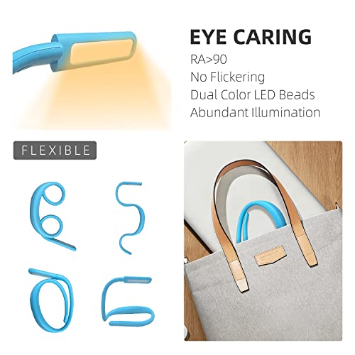 Neck Reading Light for Bed Adjustable: Bendable Arms 2-Pack Blue - color: Blue, size: 2-Pack