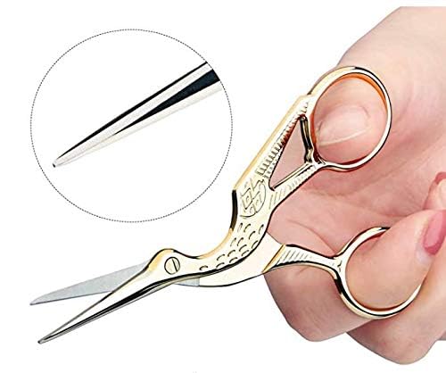 3.6" Stainless Steel Tip Classic Stork Scissors, Gold