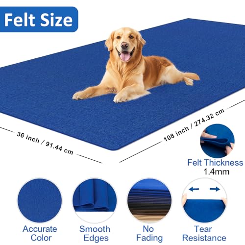 XSEINO Royal Blue Large Felt Fabric 108" X 36 "(3 Square Yards), 1.4 mm Thick Soft Felt Fabric Sheet for Crafts, Blue Series Colors Soft Nonwoven Fabric, Fit for Decoration, Sewing, DIY Crafts - color: Royal Blue