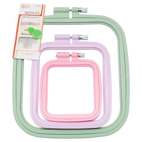 Marvexi 3Pcs Square Plastic Embroidery Hoops - size: 3Pcs