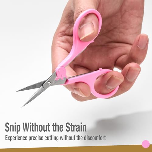 Beaditive High Precision Detail Scissors Set (2-Pc) Sharp, Fine Tips | Paper Cutting, Scrapbooking, Sewing, Crafting | Stainless Steel | Protective Cover (Pastel) - color: Pastel