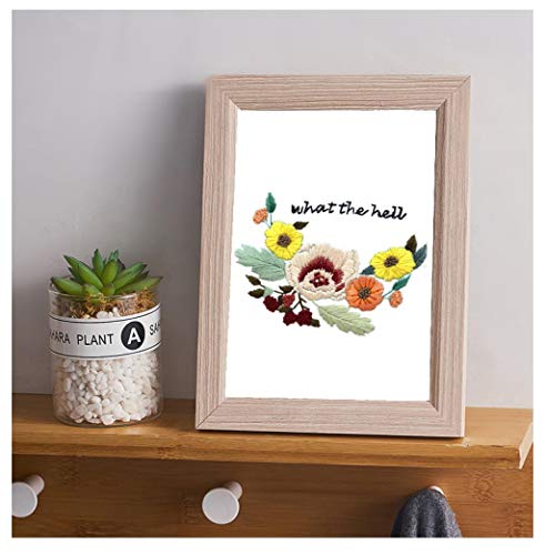 Louise Maelys Floral Embroidery Kit for Beginners Saying DIY Craft - color: kit-1