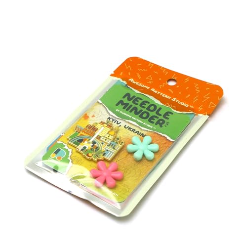 Awesome Pattern Studio Kyiv Magnetic Needle Minder + 2 Needle Threaders. Enamel Pin for Cross Stitch, Embroidery and Craft - size: Kyiv Set #1
