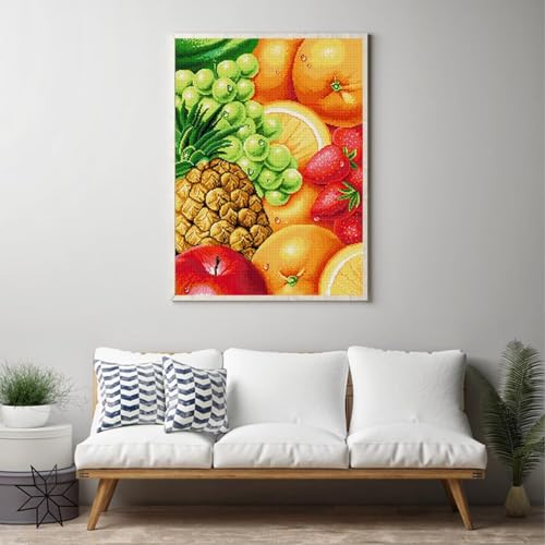 ITSTITCH Stamped Cross Stitch Kits- Full Set of Embroidery for Beginners or Adults,14 CT 2 Strands DIY Fruit 7 Patterns Counted Arts Craft 15.4×20.1 inch - color: Fruit 7