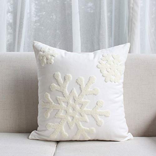 Elife Christmas Pillow Covers, Winter Pillow Covers 18*18 Set of 2 (White) - color: White