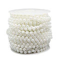 6MM Beaded Trim White Crafts Faux Pearl Beads Garland Roll Strand 59FT - color: White, size: 6mm