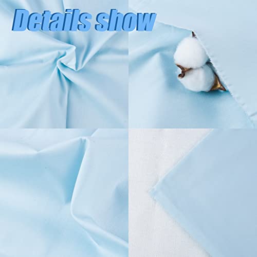 5 Yard Baby Blue Cotton Fabric, Natural Cotton Poplin Fabric by The Yard, 59 Inches Wide 100% Cotton Fabric, Soft Embroidery Muslin Quilting Material for Sewing Material Apparel Cloth - color: Baby Blue, size: 5 Yards