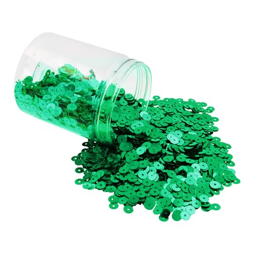 Mandala Crafts 6mm Flat Round Emerald Sequins for Sewing Embroidery - color: Emerald, size: 6mm Flat Sequins