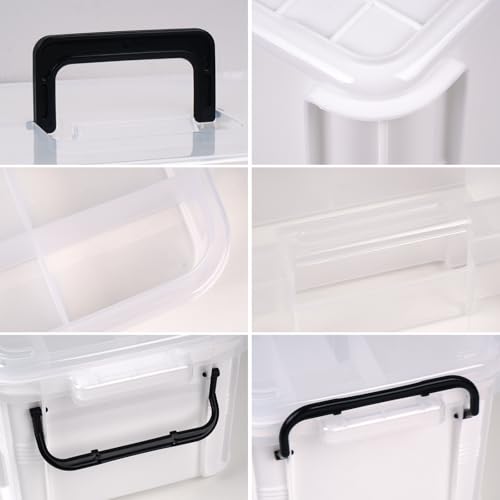 2-Tier Medicine Organizer - Plastic Portable Storage Box with Handle White - color: white