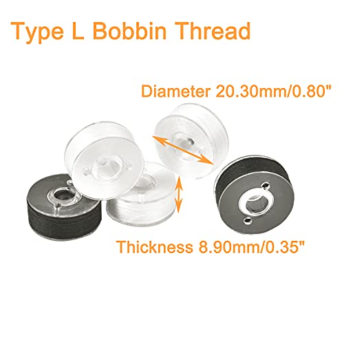 New brothread 144pcs Type L SA155 Prewound Bobbin Thread -96White + 48Black - color: 144pcs 90wt White+Black