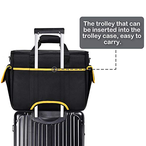 CAB55 Sewing Machine Case - Carrying Bag with Removable Padding, Tote for Machine and Accessories - color: Black