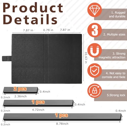 Flutesan 1 Pcs Knitting Pattern Holder, Fold up Cross Stitch Knitting Chart Keeper with Replacement Magnets, Magnetic Cross Stitch Accessories (Folded Size 7.9 x 10.6 Inch,Black) - color: Black, size: Folded Size 7.9 x 10.6 Inch